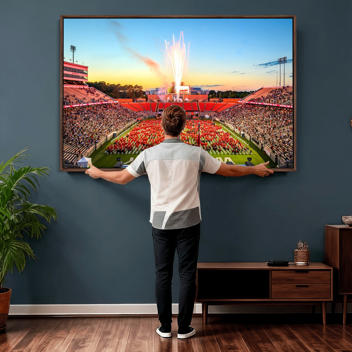 18017-MGV-CV-36X24 - North Carolina State University Canvas Print, Wolfpack Football Team Print