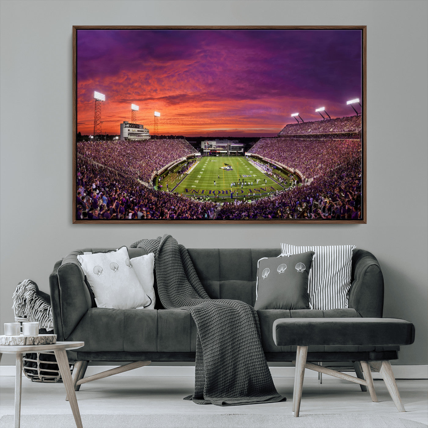MGV-FC-36X24 - East Carolina University Pirates Football Print Canvas- Greenville Dowdy-Ficklen Stadium Wall Art