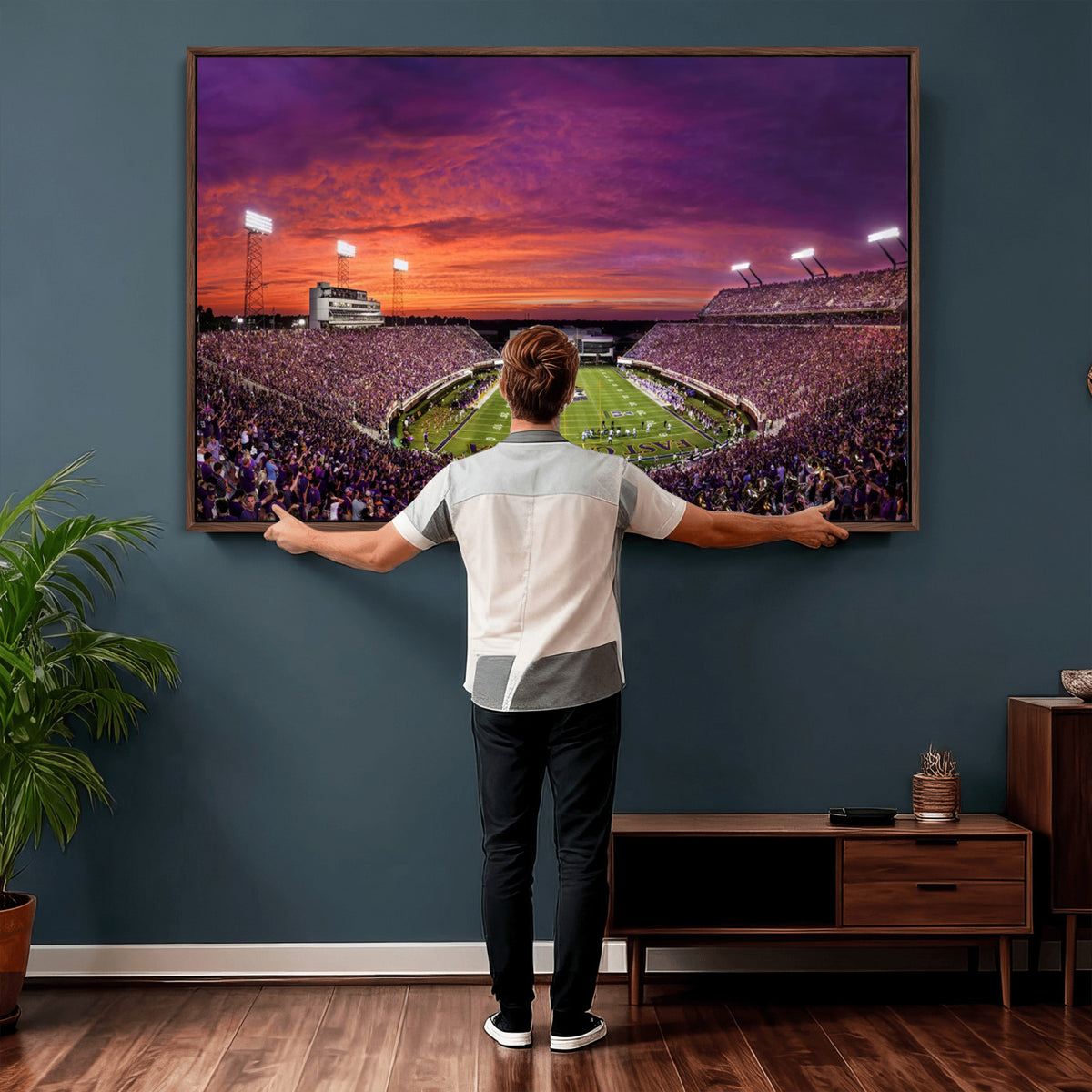 88575-MGV-CV-36X24 - East Carolina University Pirates Football Print Canvas- Greenville Dowdy-Ficklen Stadium Wall Art
