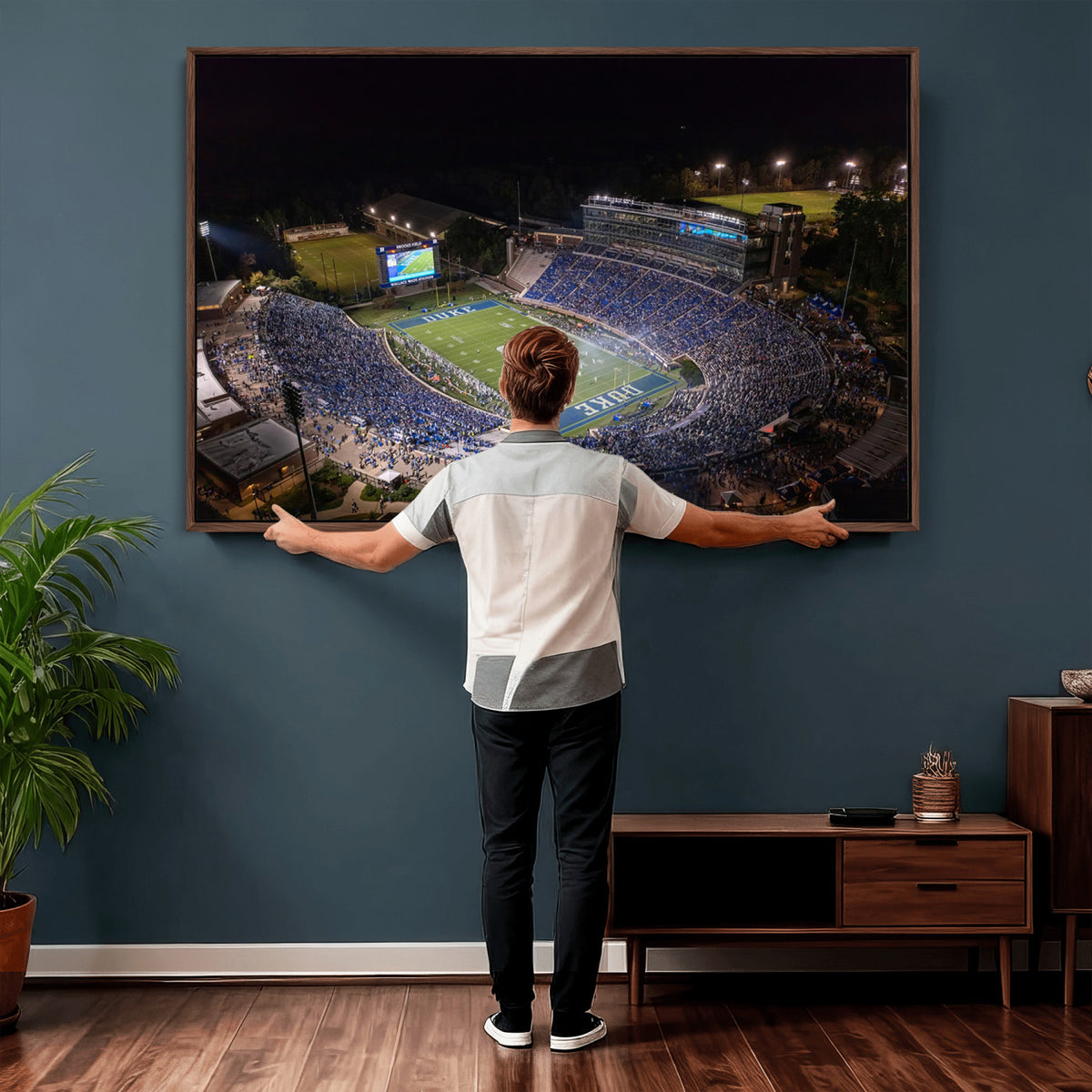 42347-MGV-CV-36X24 - Duke University Blue Devils Football Print Canvas - Durham Wallace Wade Stadium Wall Art Canvas