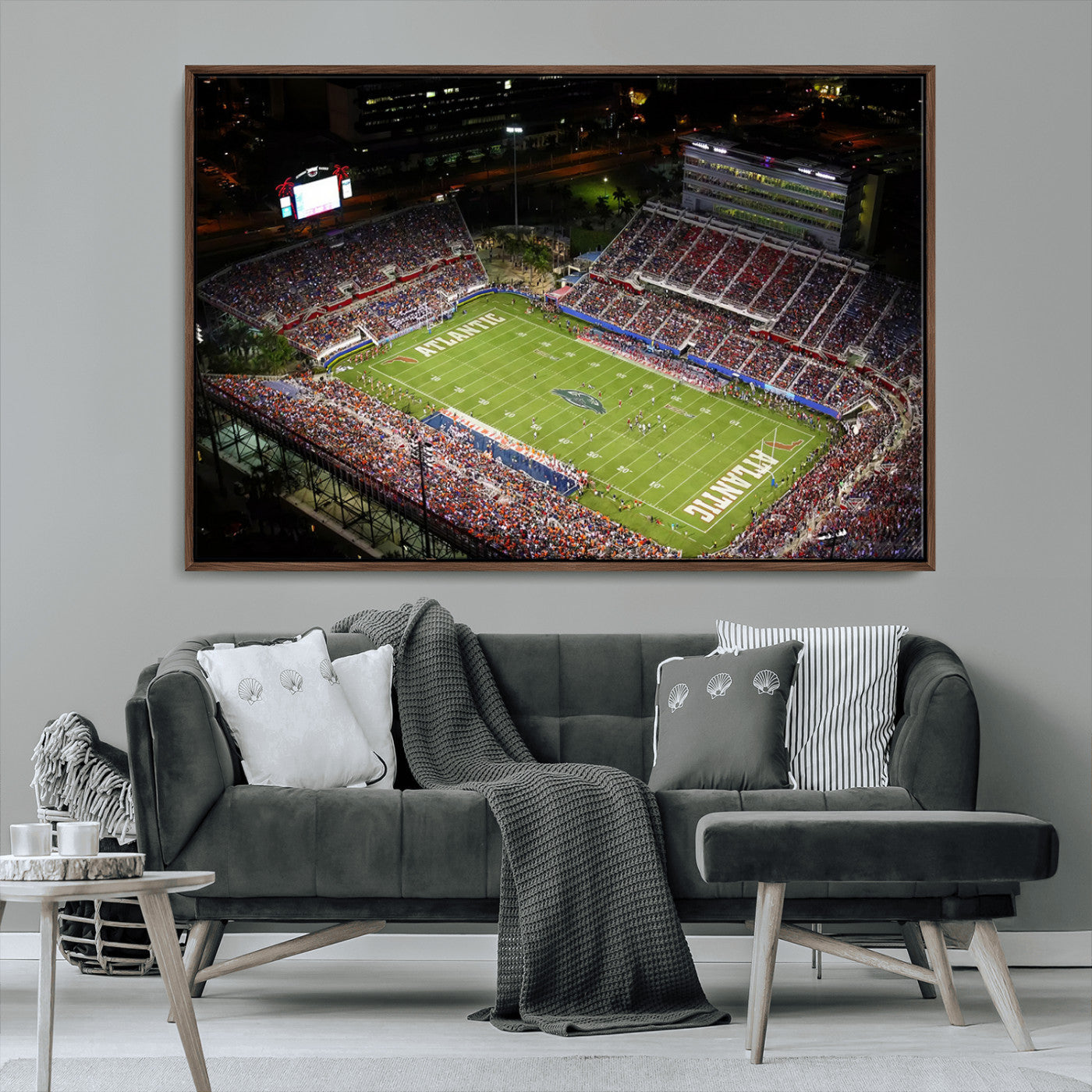 MGV-FC-36X24 - Florida Atlantic University Owls Canvas Print, Football Team Print - Boca Raton FAU Stadium Wall Art