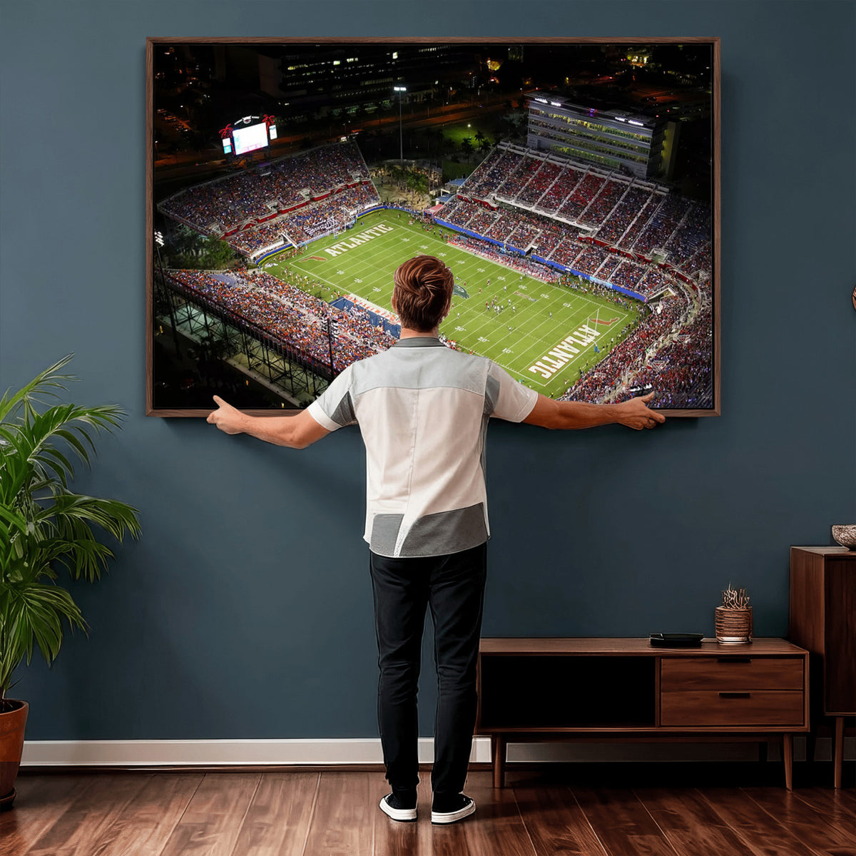 12682-MGV-CV-36X24 - Florida Atlantic University Owls Canvas Print, Football Team Print - Boca Raton FAU Stadium Wall Art