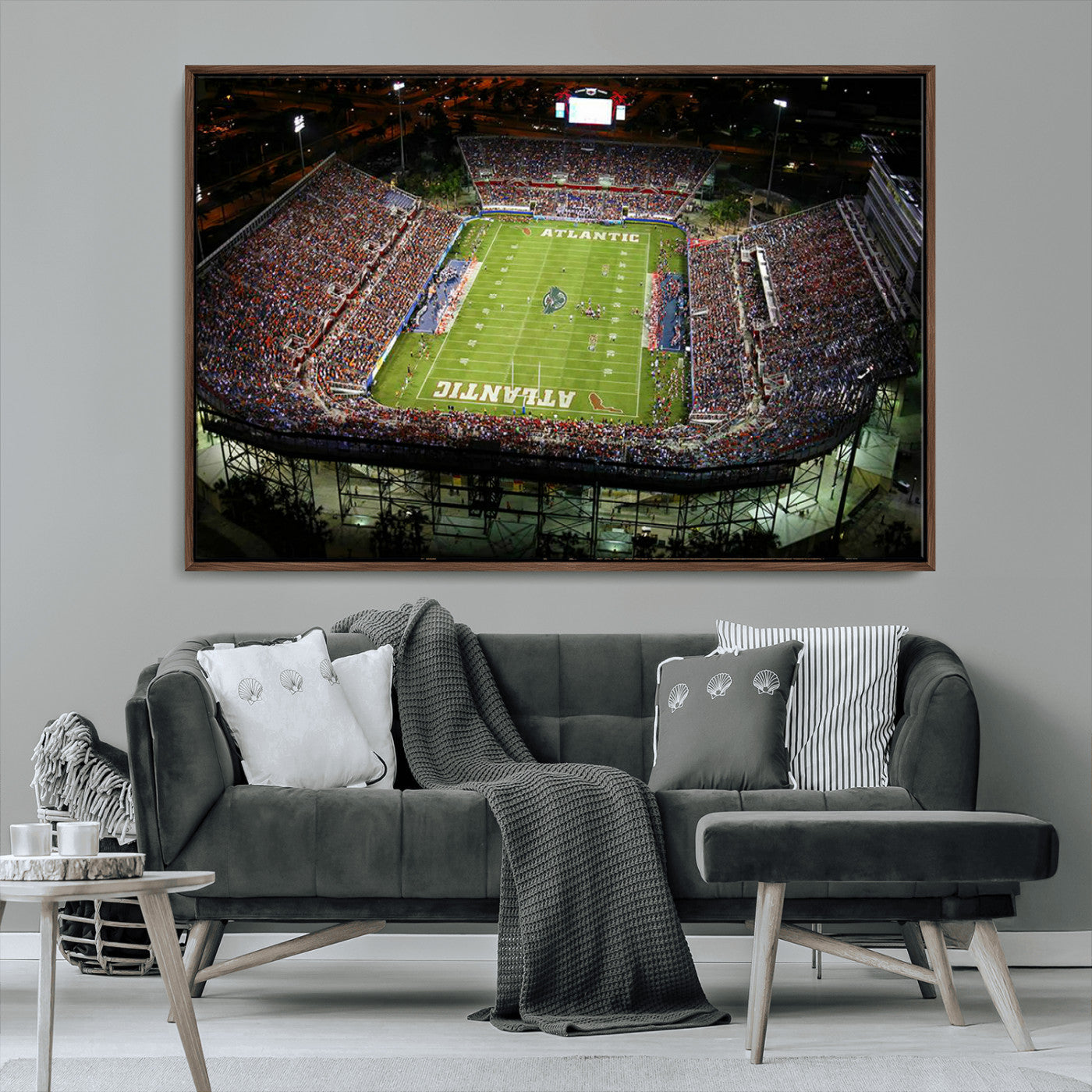 MGV-FC-36X24 - Florida Atlantic University Owls Football Team Print - Boca Raton FAU Stadium Wall Art Canvas Print
