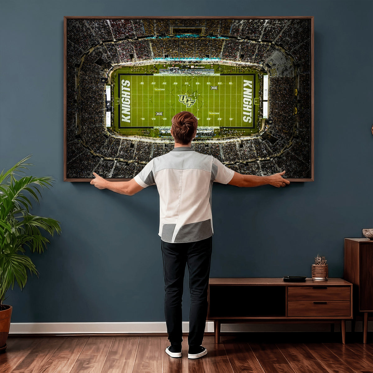 58050-MGV-CV-36X24 - UCF Knights Football Team Print - Orlando FBC Mortgage Stadium Wall Art, UCF Knights Canvas Print
