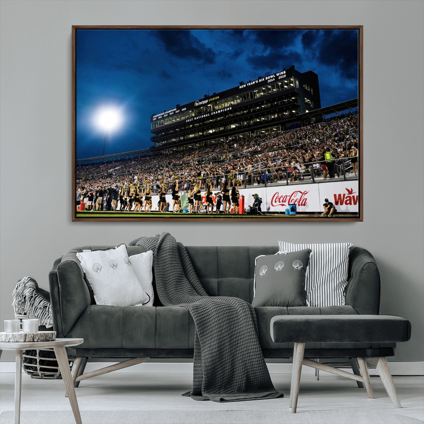 MGV-FC-36X24 - UCF Knights Football Team Print - Orlando FBC Mortgage Stadium Wall Art Canvas Print