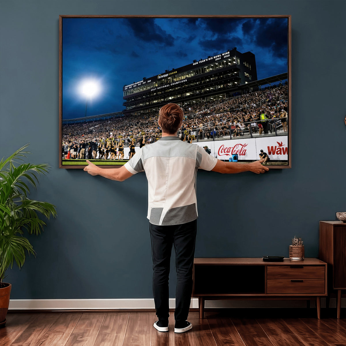 40217-MGV-CV-36X24 - UCF Knights Football Team Print - Orlando FBC Mortgage Stadium Wall Art Canvas Print