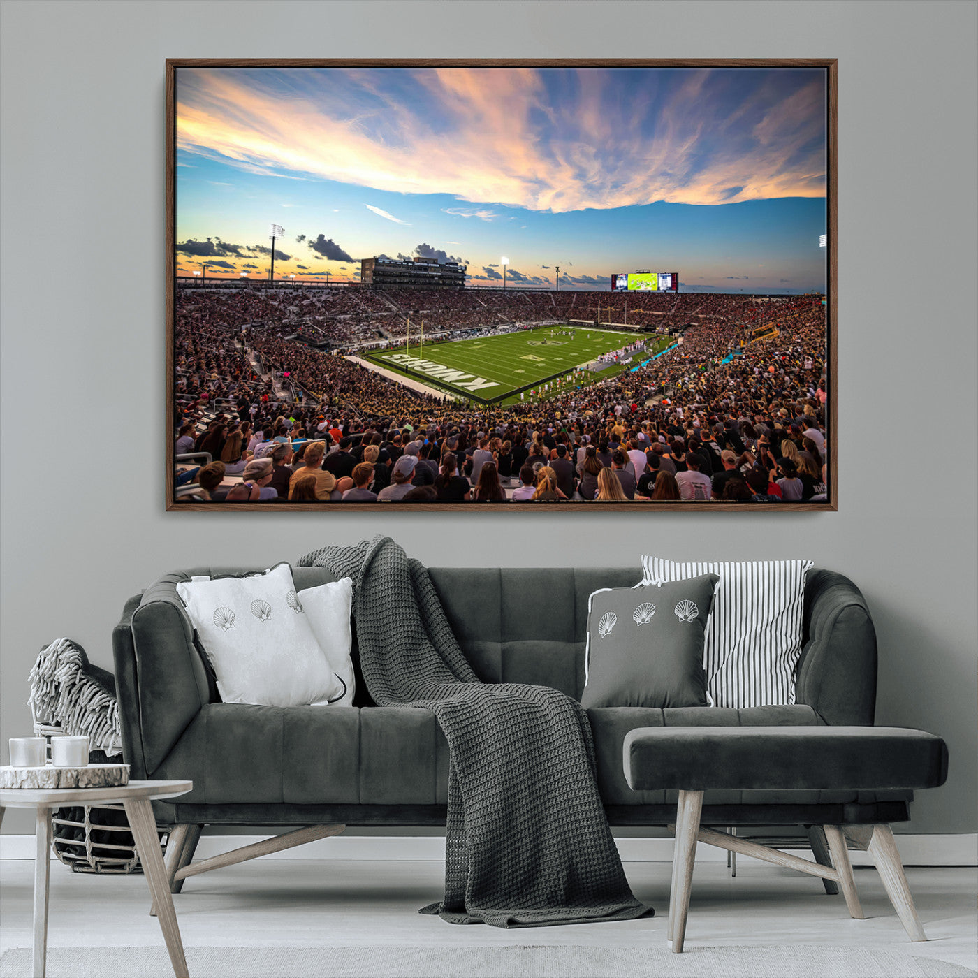 MGV-FC-36X24 - UCF Knights Football Team Print - Orlando FBC Mortgage Stadium Wall Art Canvas Print