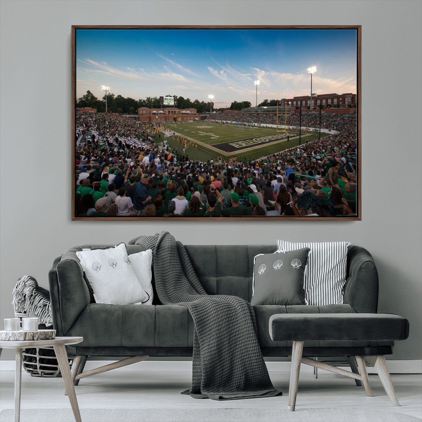 MGV-FC-36X24 - University of Charlotte 49ers Football Team Print - Charlotte Jerry Richardson Stadium Wall Art