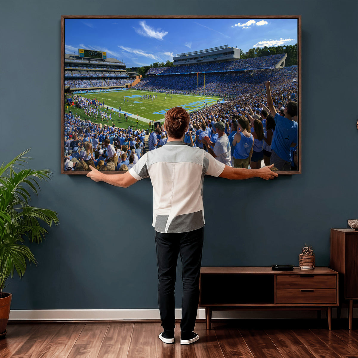58540-MGV-CV-36X24 - University of North Carolina Tar Heels Team Canvas Print - Chapel Hill Kenan Memorial Stadium Wall