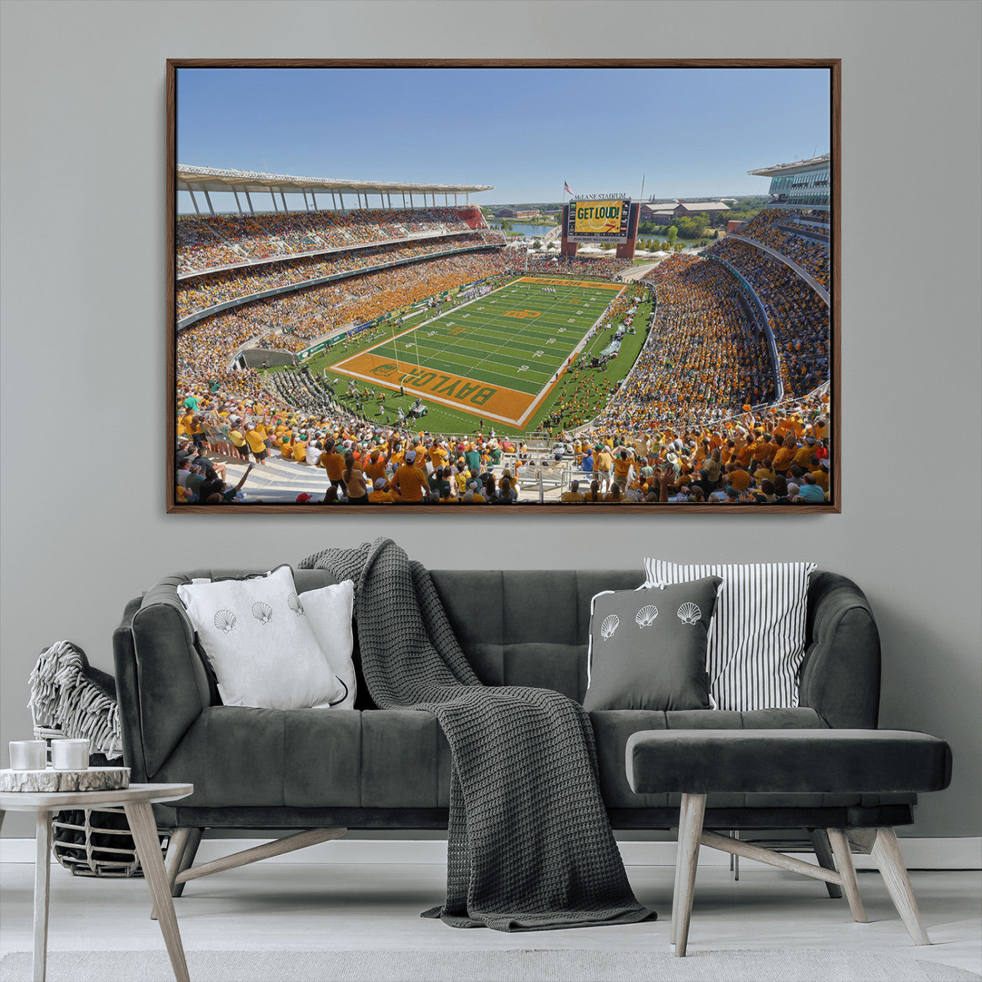 MGV-FC-36X24 - Baylor University Bears Football Team Print - Waco McLane Stadium Wall Art Canvas Print