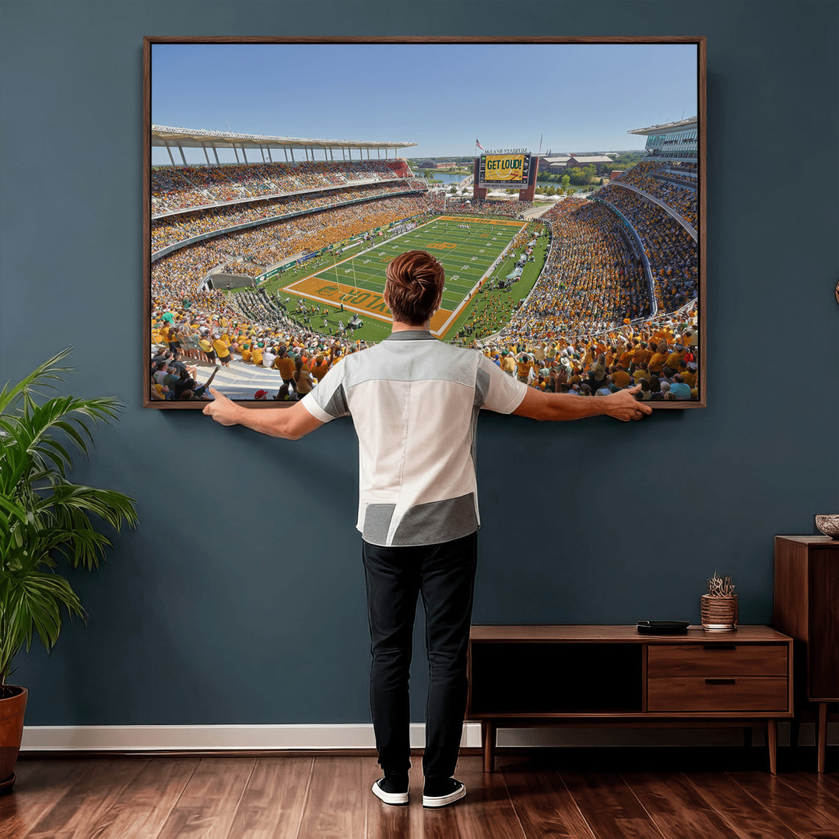 49912-MGV-CV-36X24 - Baylor University Bears Football Team Print - Waco McLane Stadium Wall Art Canvas Print
