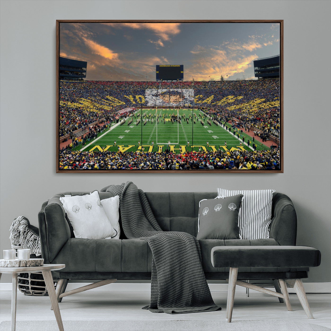 MGV-FC-36X24 - University of Michigan Wolverines Print Canvas, Football Team Print - Ann Arbor Michigan Stadium