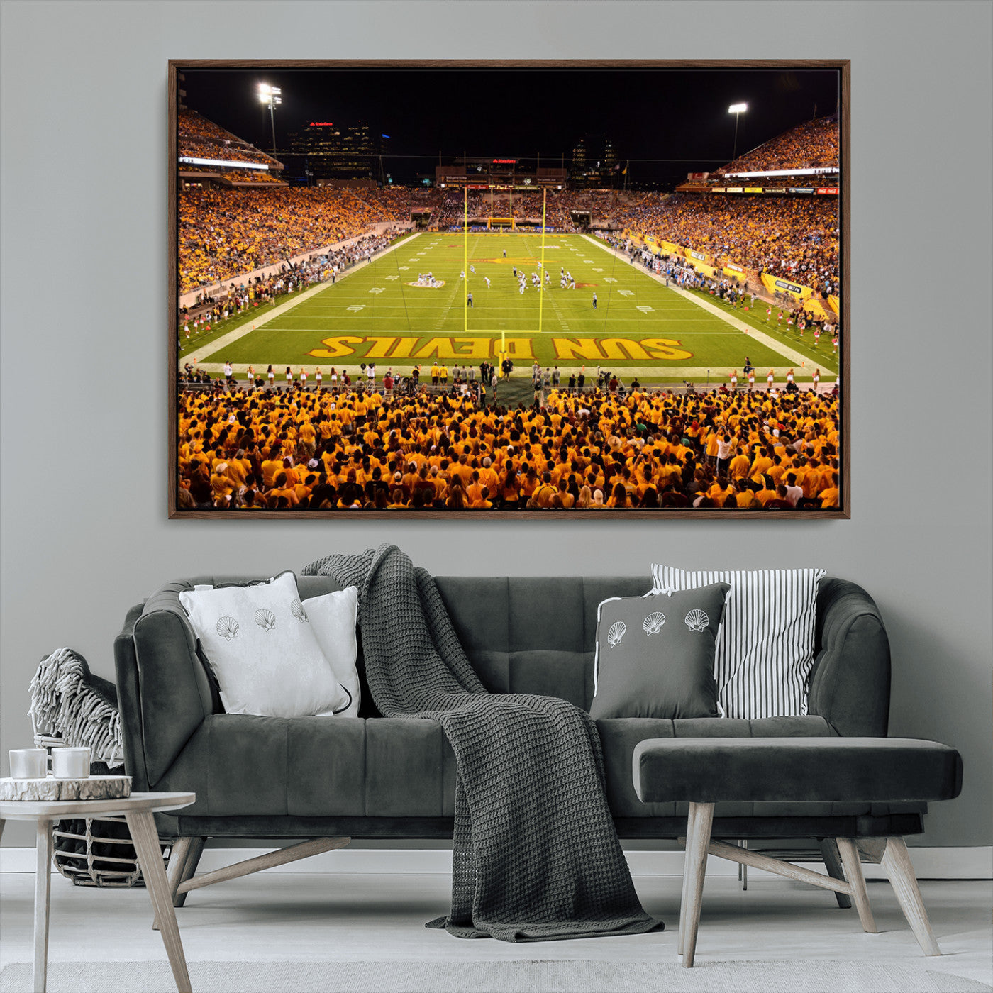 MGV-FC-36X24 - ASU Sun Devils Football Team Print - Phoenix Mountain America Stadium Wall Art Canvas Print