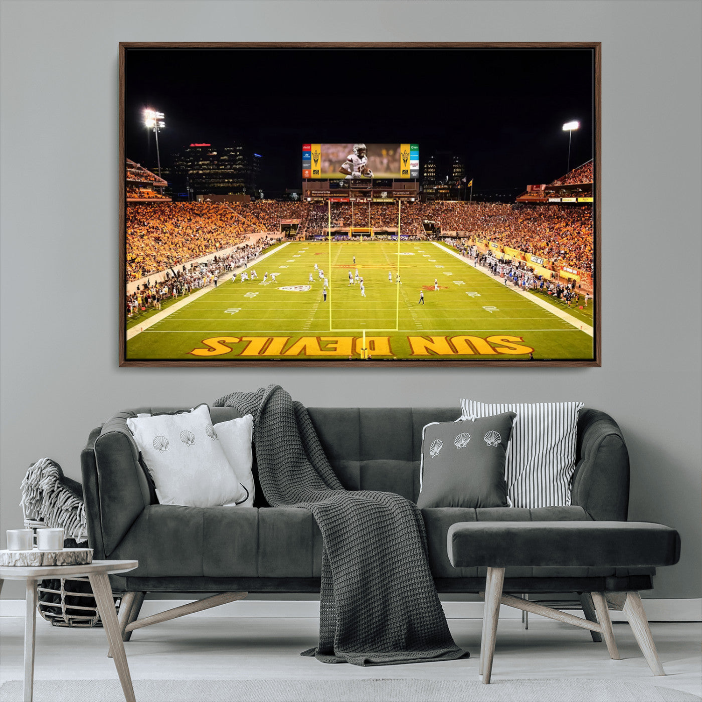 MGV-FC-36X24 - ASU Sun Devils Football Team Print - Phoenix Mountain America Stadium Canvas Print