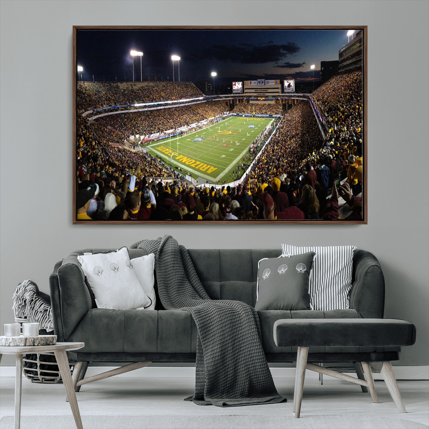 MGV-FC-36X24 - ASU Sun Devils Football Team Print Canvas - Phoenix Mountain America Stadium Wall Art Canvas Print
