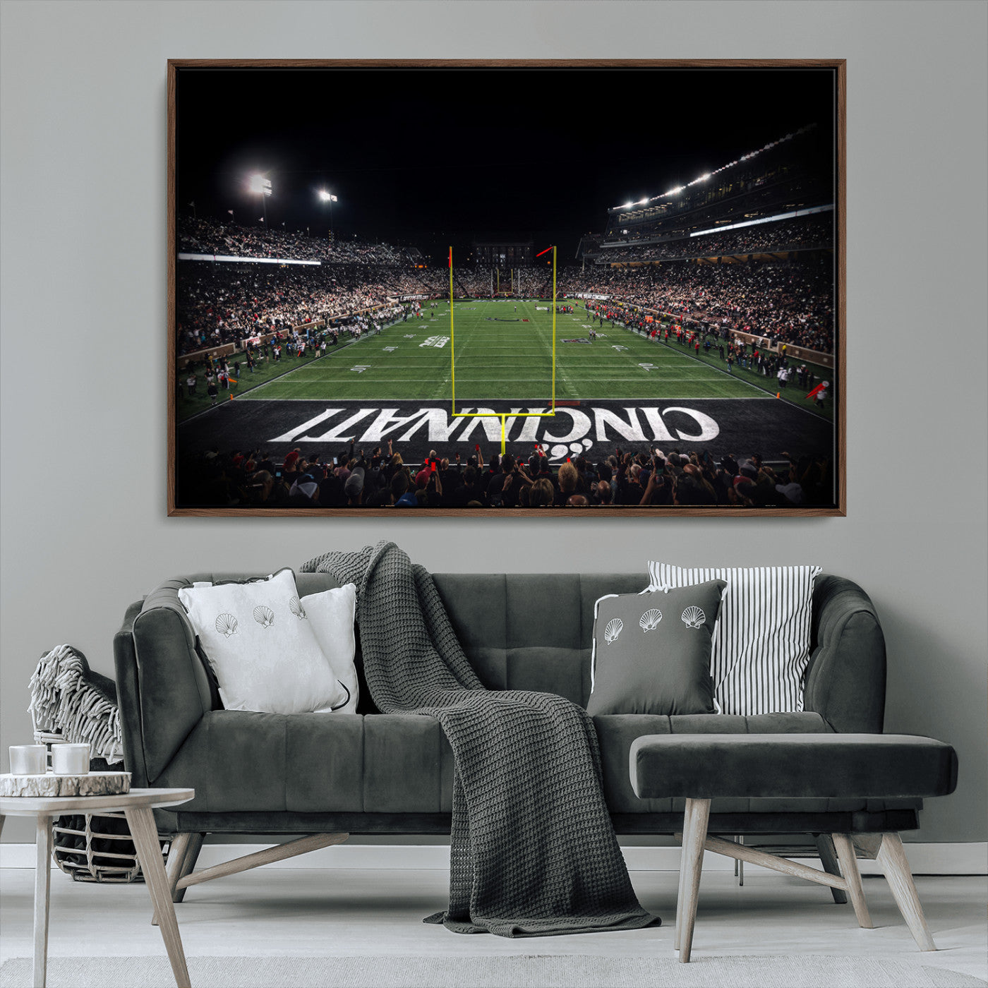MGV-FC-36X24 - Cincinnati Bearcats Football Team Print - Nippert Stadium Wall Art Canvas Print