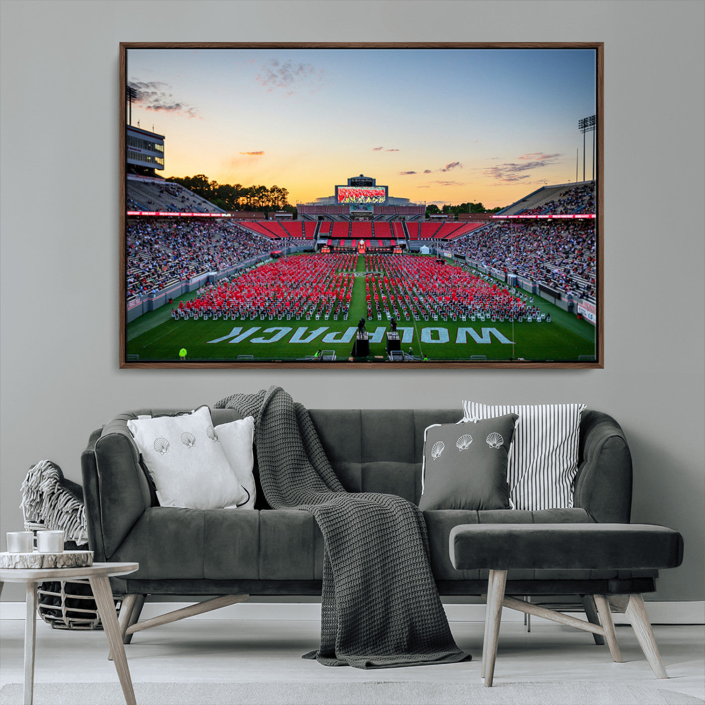 MGV-FC-36X24 - NC State Wolfpack Football Team Print Wall Art - Raleigh Carter-Finley Stadium Wall Art Canvas Print