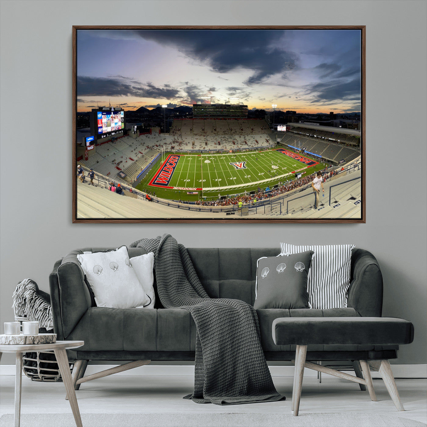 MGV-FC-36X24 - Arizona Wildcats Football Team Print - Tucson Arizona Stadium Wall Art Canvas Print