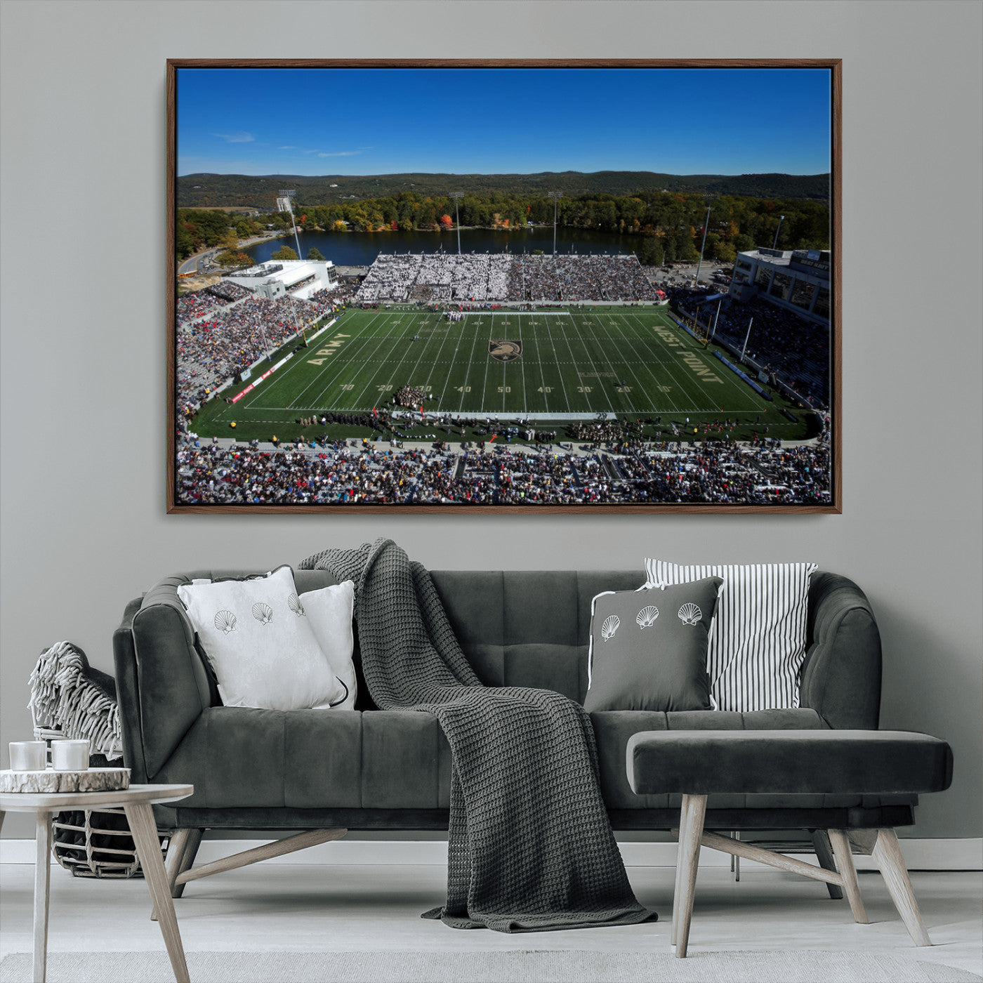 MGV-FC-36X24 - Army Black Knights Football Team Print - West Point Michie Stadium Wall Art Canvas Print