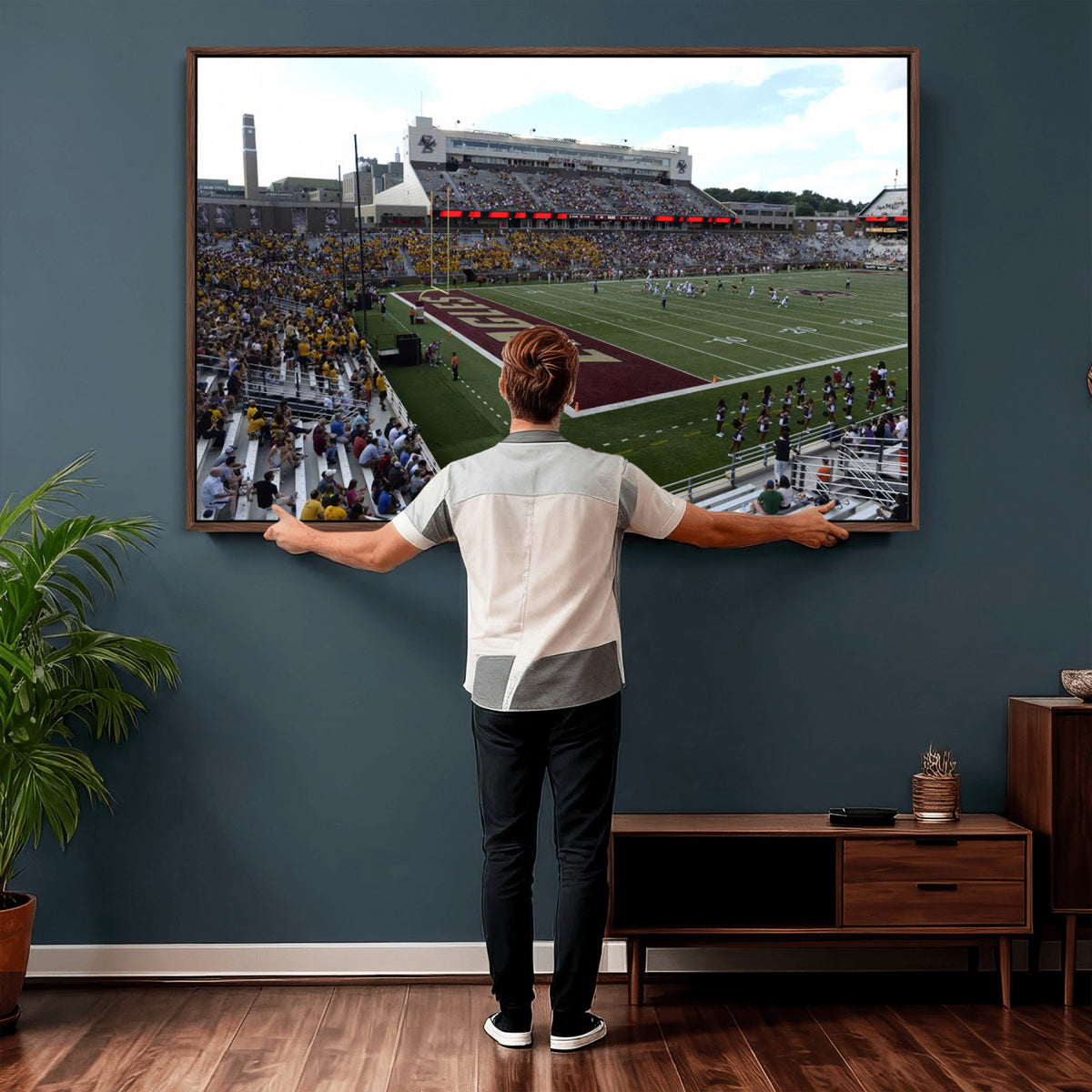 61503-MGV-CV-36X24 - Boston College Eagles Football Team Print - Boston Alumni Stadium Wall Art Canvas Print