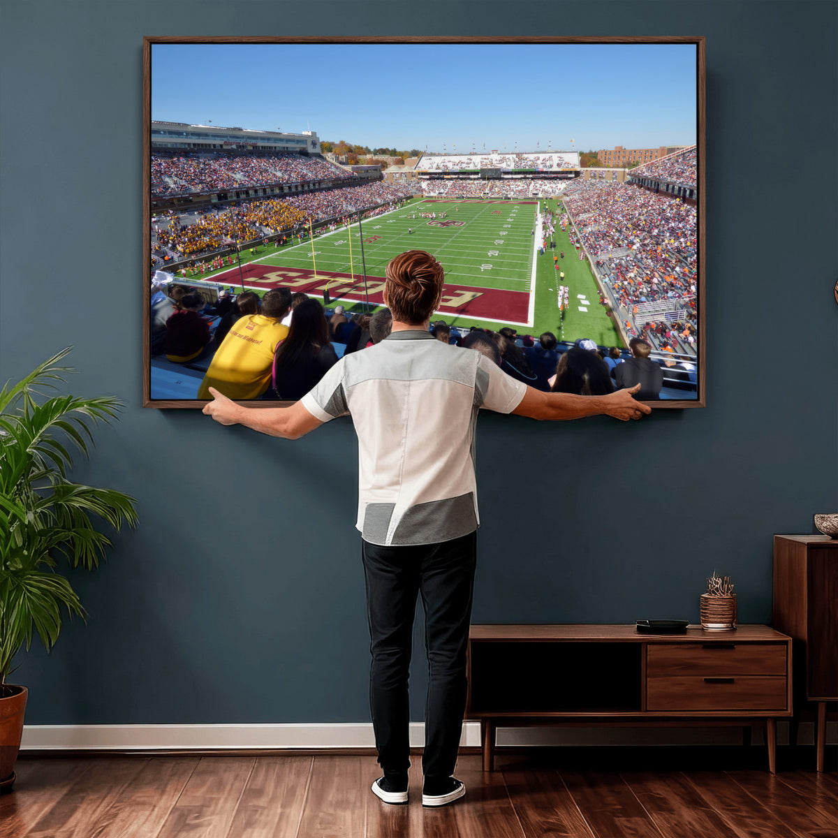 78117-MGV-CV-36X24 - Boston College Eagles Football Team Print - Boston Alumni Stadium Wall Art Canvas Print
