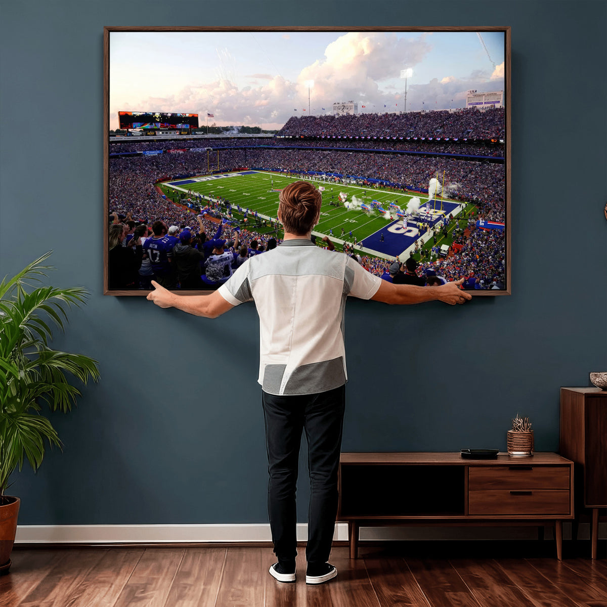 64066-MGV-CV-36X24 - Buffalo Bills Football Team Print - Buffalo Highmark Stadium Wall Art Canvas Print