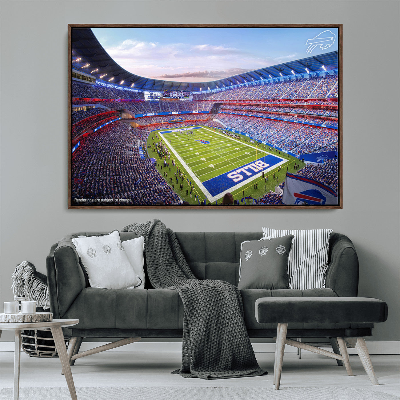 MGV-FC-36X24 - Buffalo Bills Football Team Print Canvas - Buffalo Highmark Stadium Wall Art Canvas Print