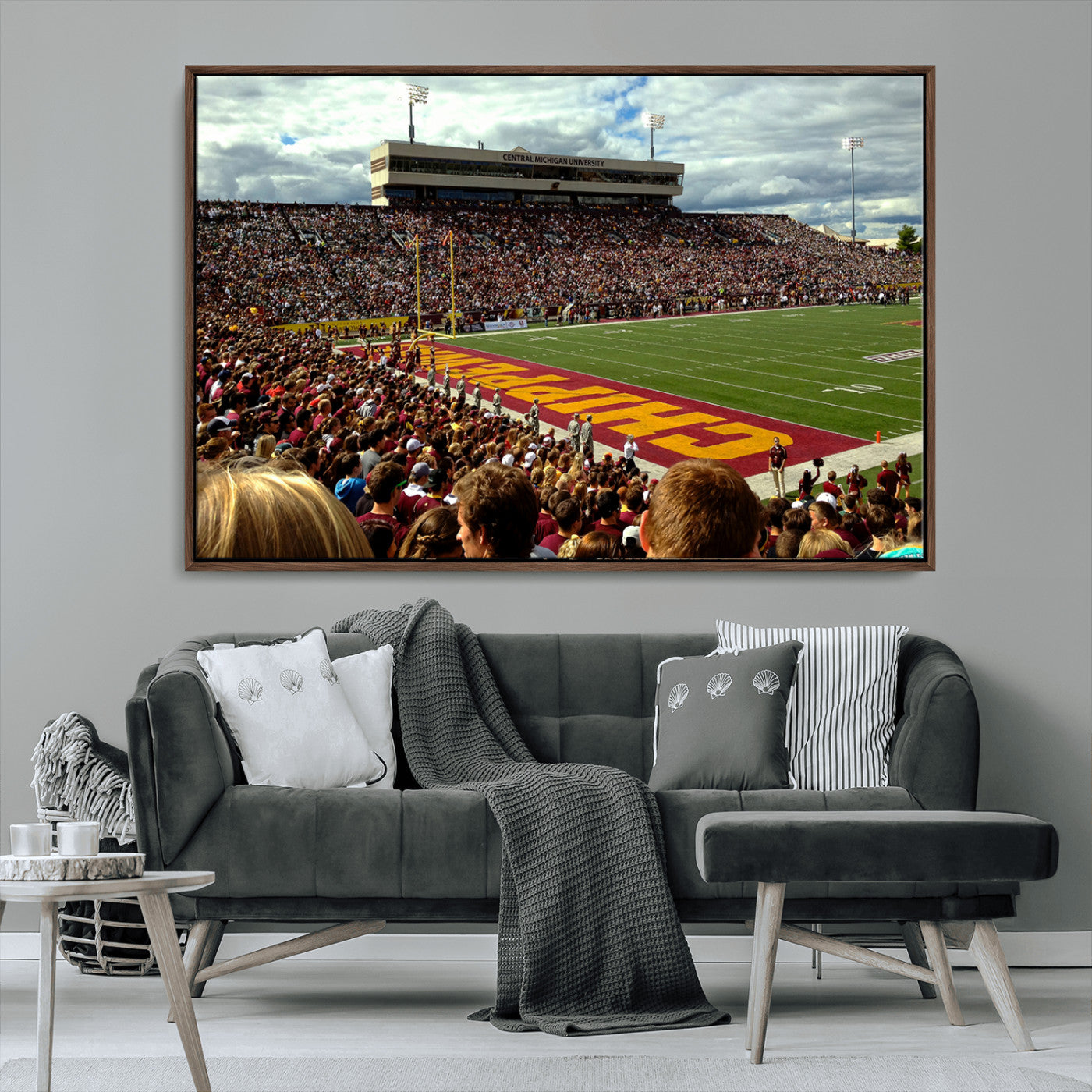 MGV-FC-36X24 - Central Michigan University Chippewas Football Team Print - Mount Pleasant Kelly/Shorts Stadium Wall