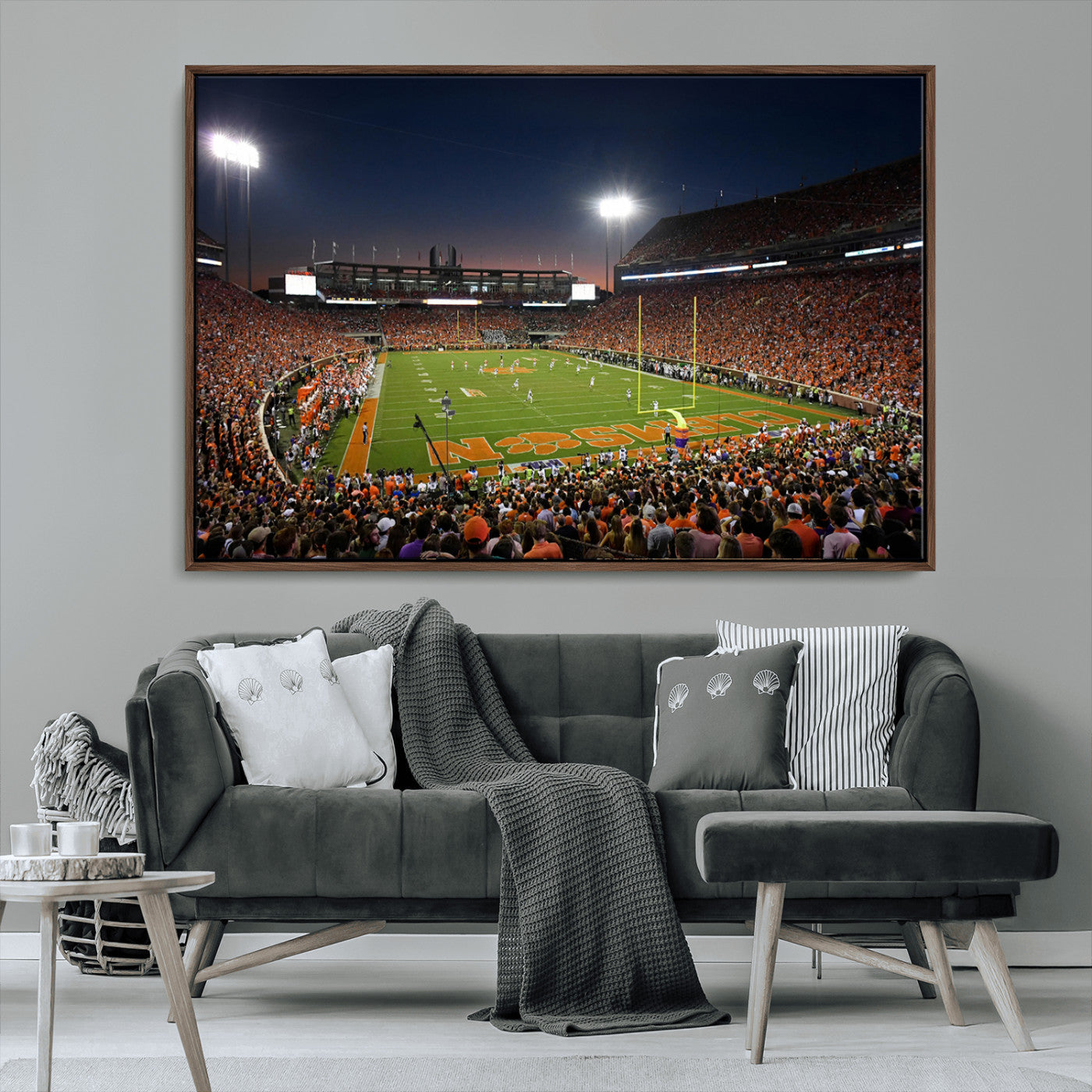MGV-FC-36X24 - Clemson University Tigers Art Print, Football Team Print - Clemson Memorial Stadium Wall Art Canvas