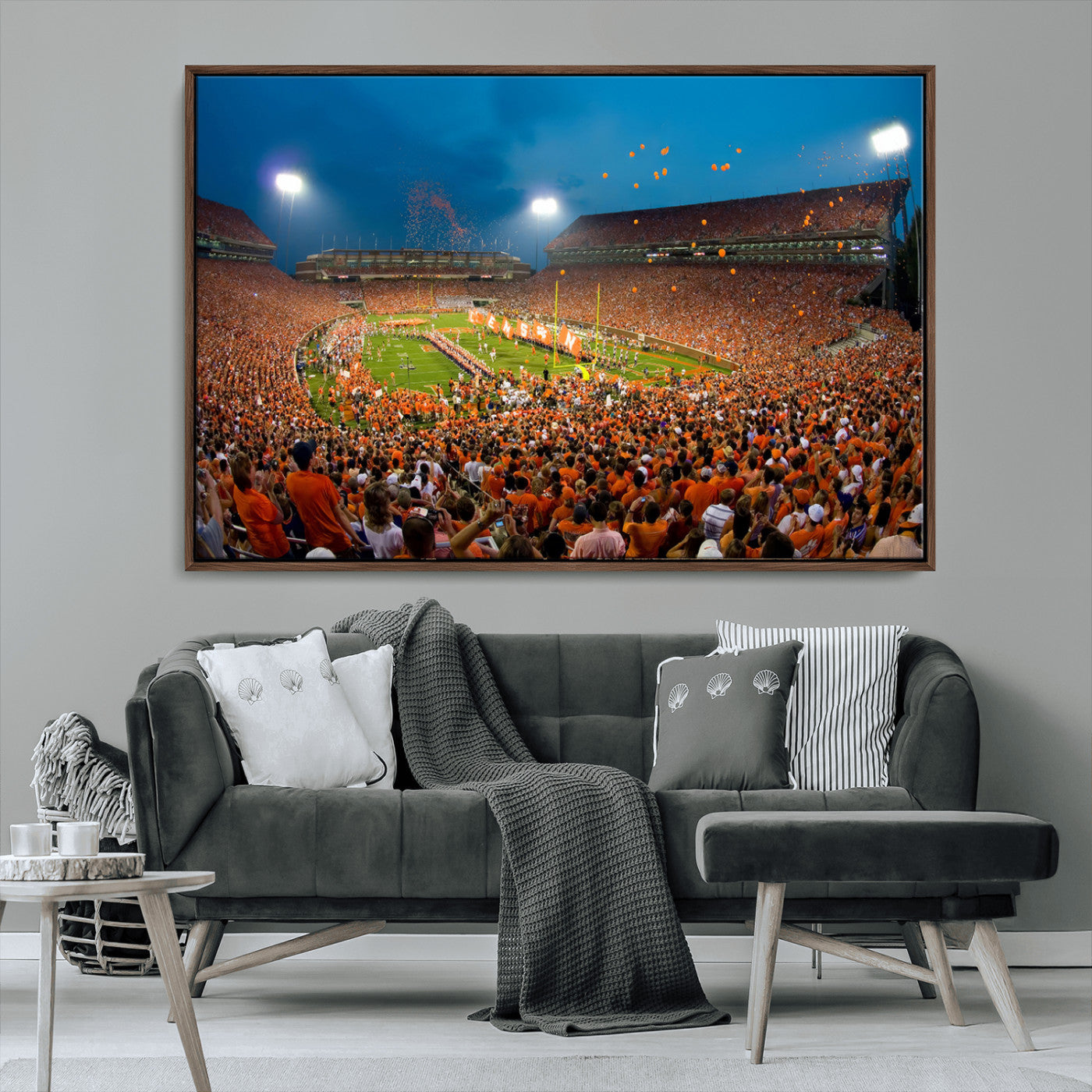 MGV-FC-36X24 - Clemson University Tigers Football Team Print - Clemson Memorial Stadium Wall Art Canvas Print