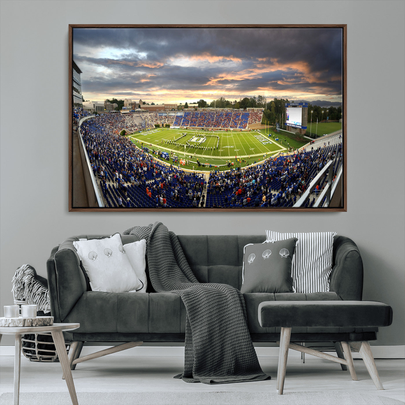 MGV-FC-36X24 - Duke University Blue Devils Football Team Print - Durham Wallace Wade Stadium Wall Art Canvas Print