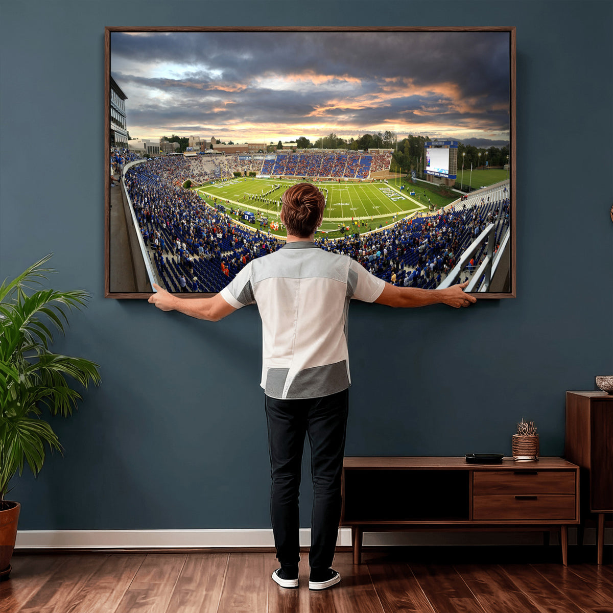 60433-MGV-CV-36X24 - Duke University Blue Devils Football Team Print, Durham