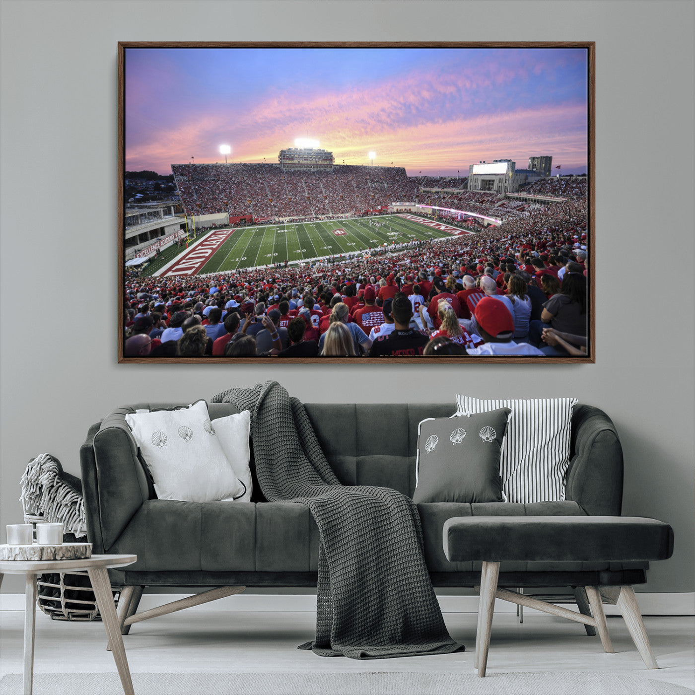 MGV-FC-36X24 - Indiana University Hoosiers Football Team Print - Bloomington Memorial Stadium Wall Art Canvas Print