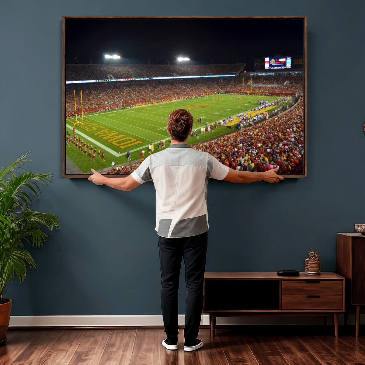 27211-MGV-CV-36X24 - Iowa State University Cyclones Football Team Print, Ames, Extra Large Game Room Wall Decor