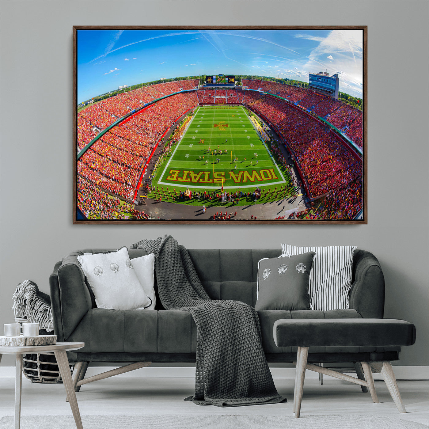 MGV-FC-36X24 - Iowa State University Cyclones Football Team Print - Ames Jack Trice Stadium Art Canvas Print