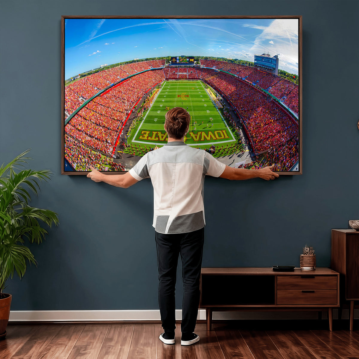 36706-PAN-FL-20X10 - Iowa State University Cyclones Football Team Print - Ames Jack Trice Stadium Art Canvas Print