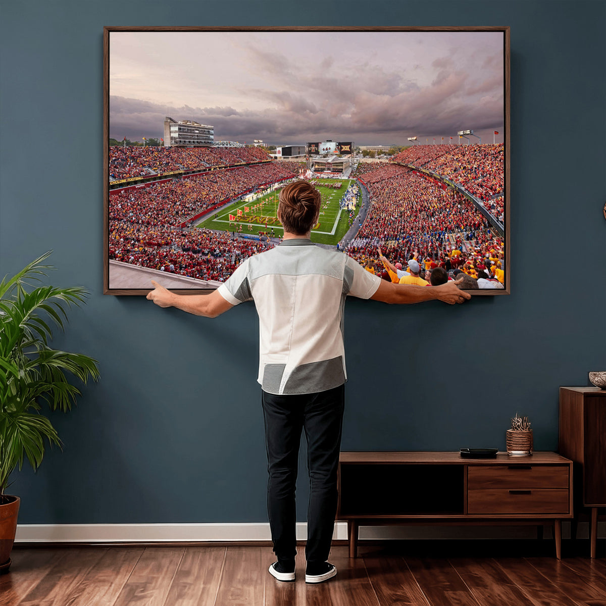 50373-MGV-CV-36X24 - Iowa State University Cyclones Football Team Print, Ames