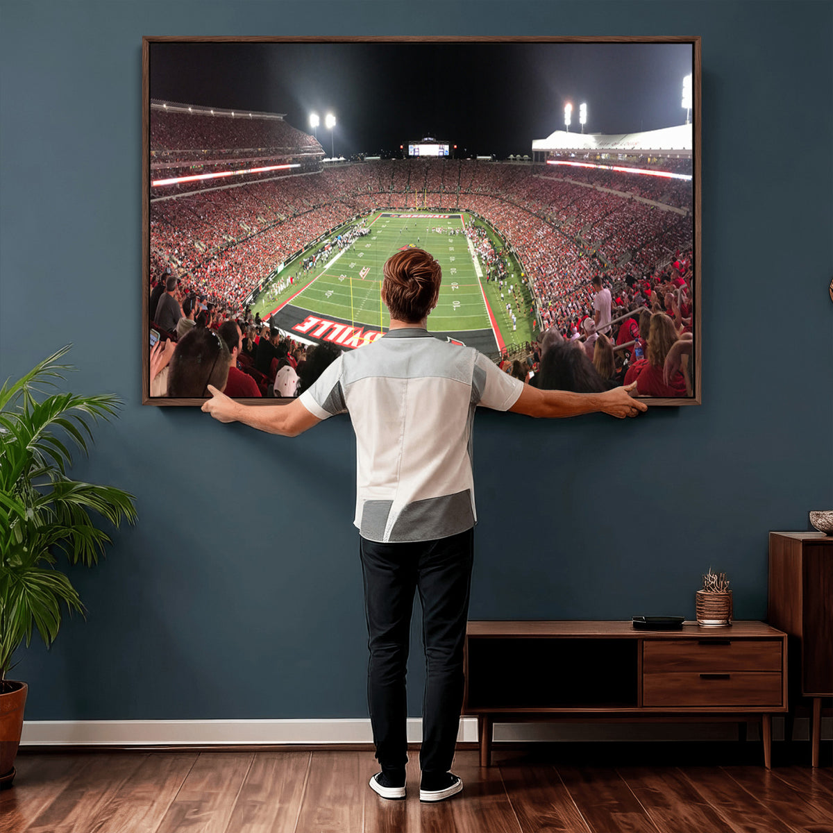 51251-PAN-FL-20X10 - University of Louisville Cardinals Football Team Print - Louisville Cardinal Stadium Wall Art Canvas