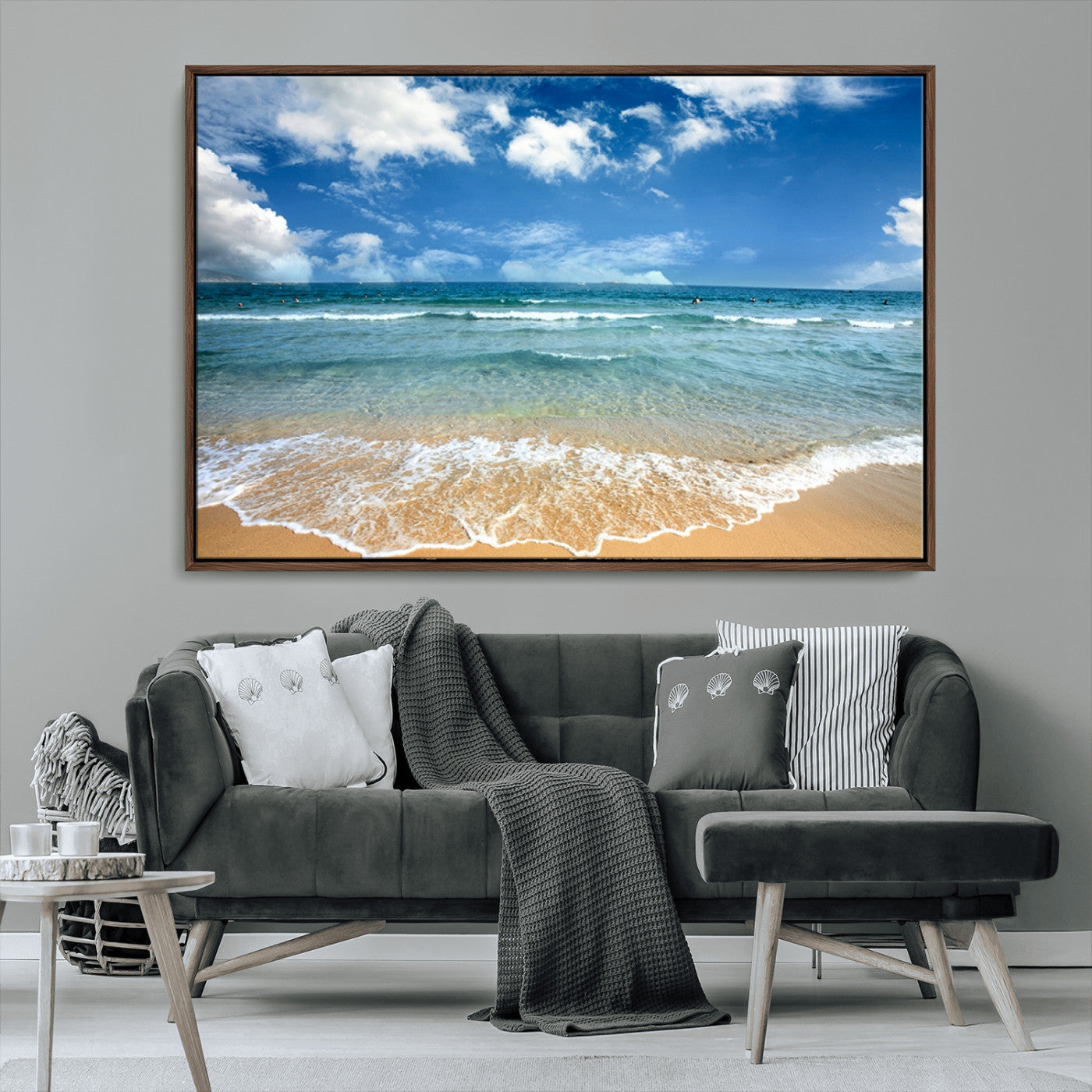 MGV-FC-36X24 - Sea View From the Beach Canvas Print