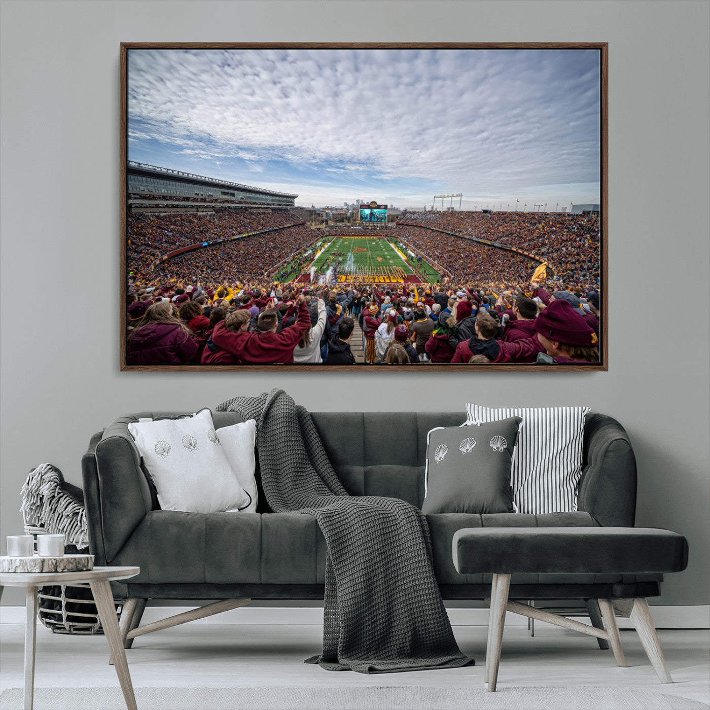 MGV-FC-36X24 - University of Minnesota Golden Gophers Football Team Print - Minneapolis Huntington Bank Stadium Art