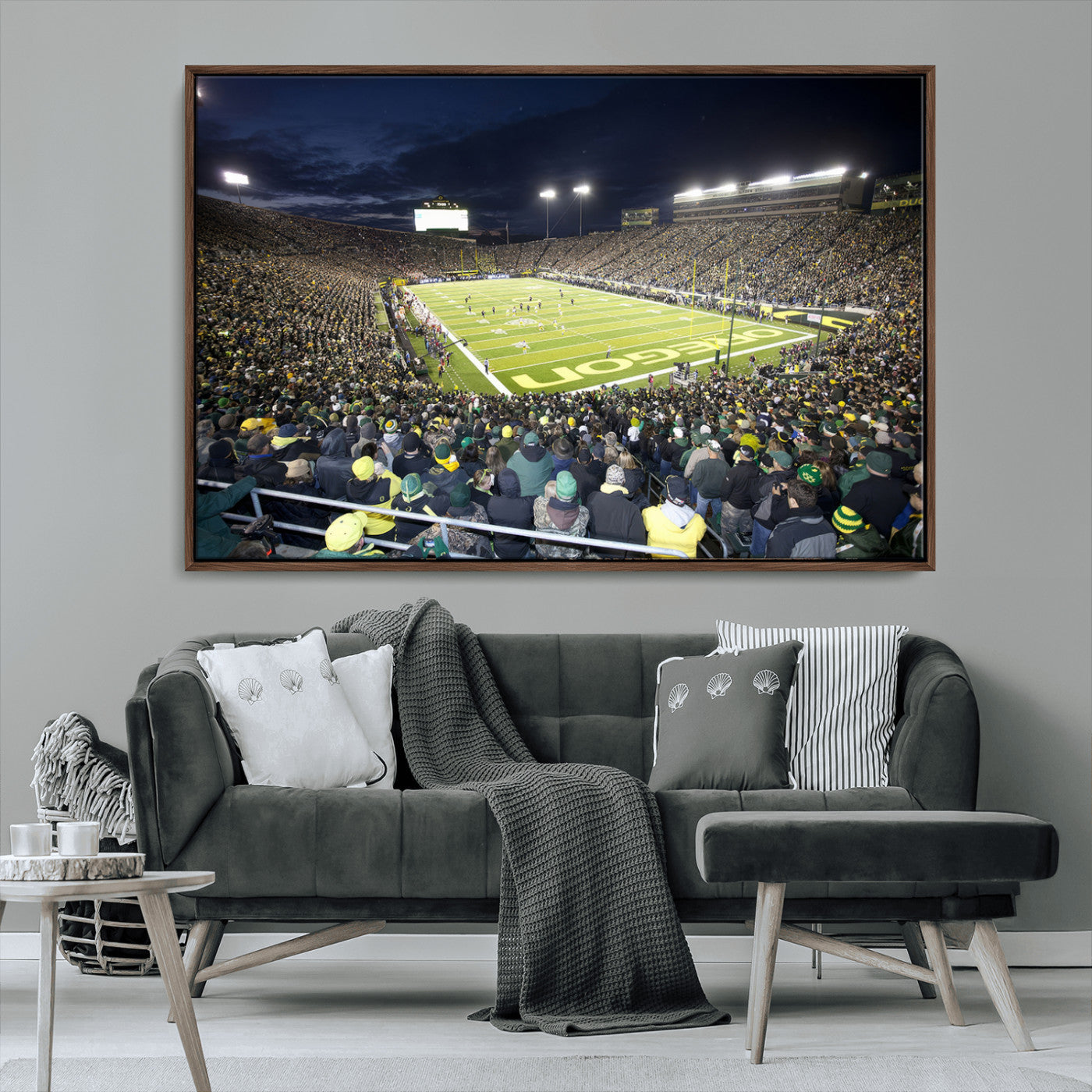 MGV-FC-36X24 - University of Oregon Ducks Football Team Print - Eugene Autzen Stadium Wall Art Canvas Print