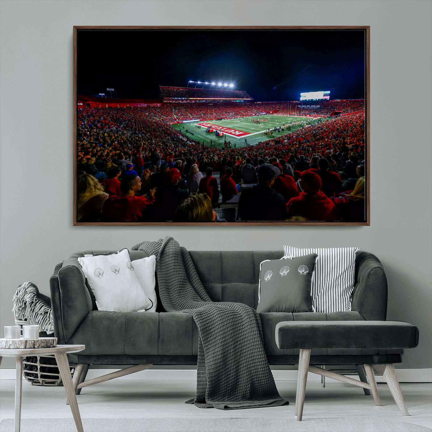 MGV-FC-36X24 - Rutgers Scarlet Knights Football Team Print - SHI Stadium, Piscataway Wall Art Canvas Print
