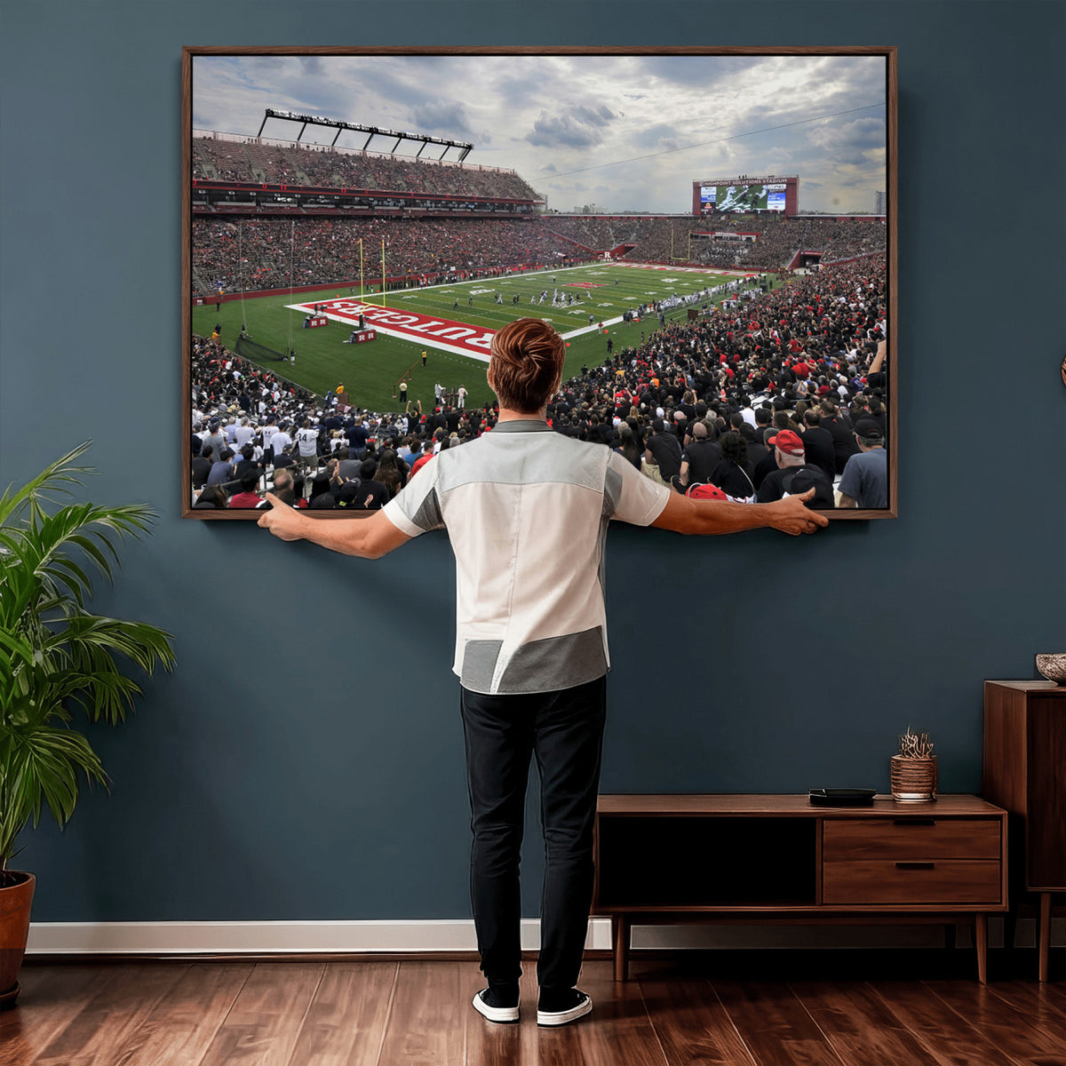 66777-MGV-CV-36X24 - Rutgers Scarlet Knights Football Team Print, SHI Stadium