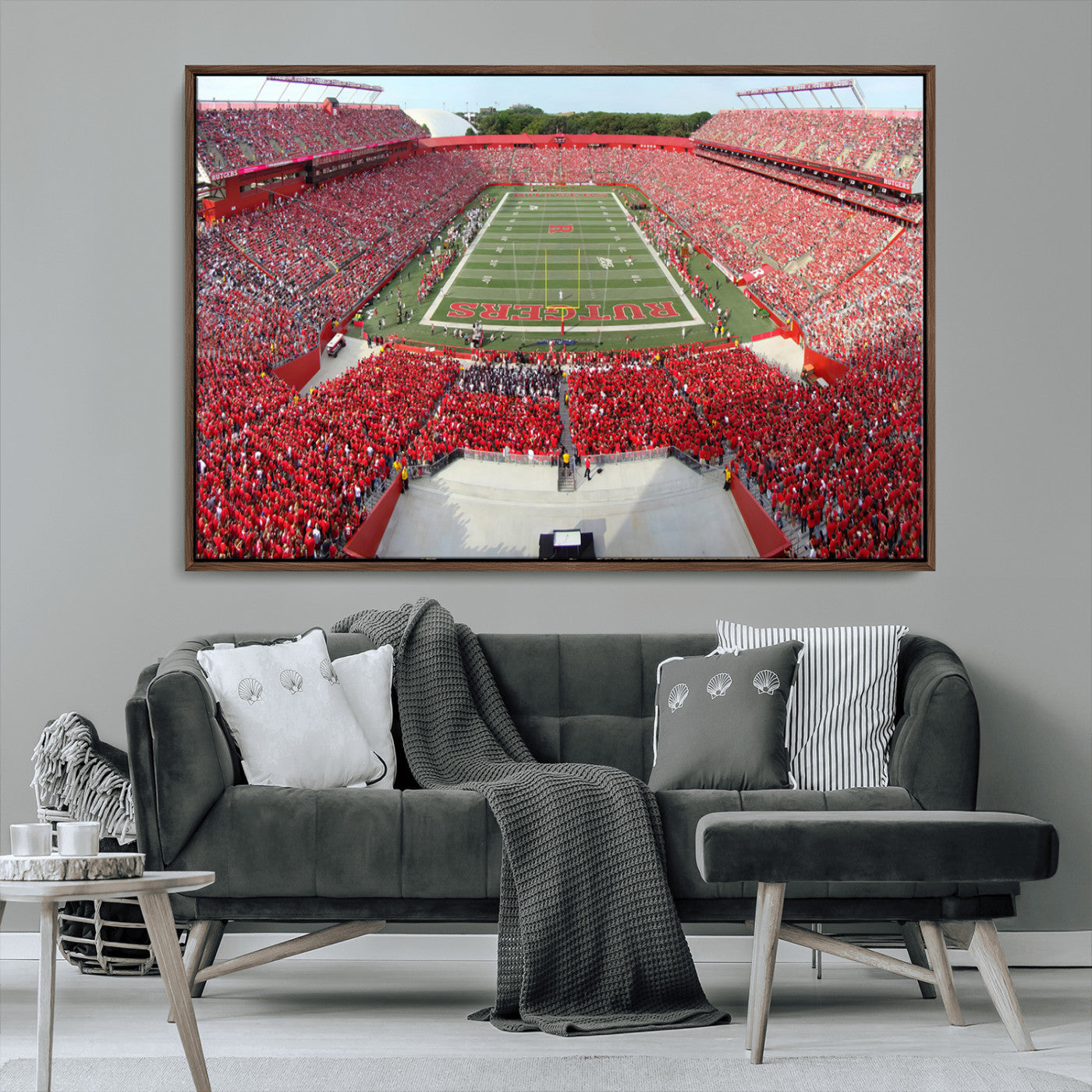 MGV-FC-36X24 - Rutgers Scarlet Knights Football Team Print - Piscataway SHI Stadium Wall Art Canvas Print