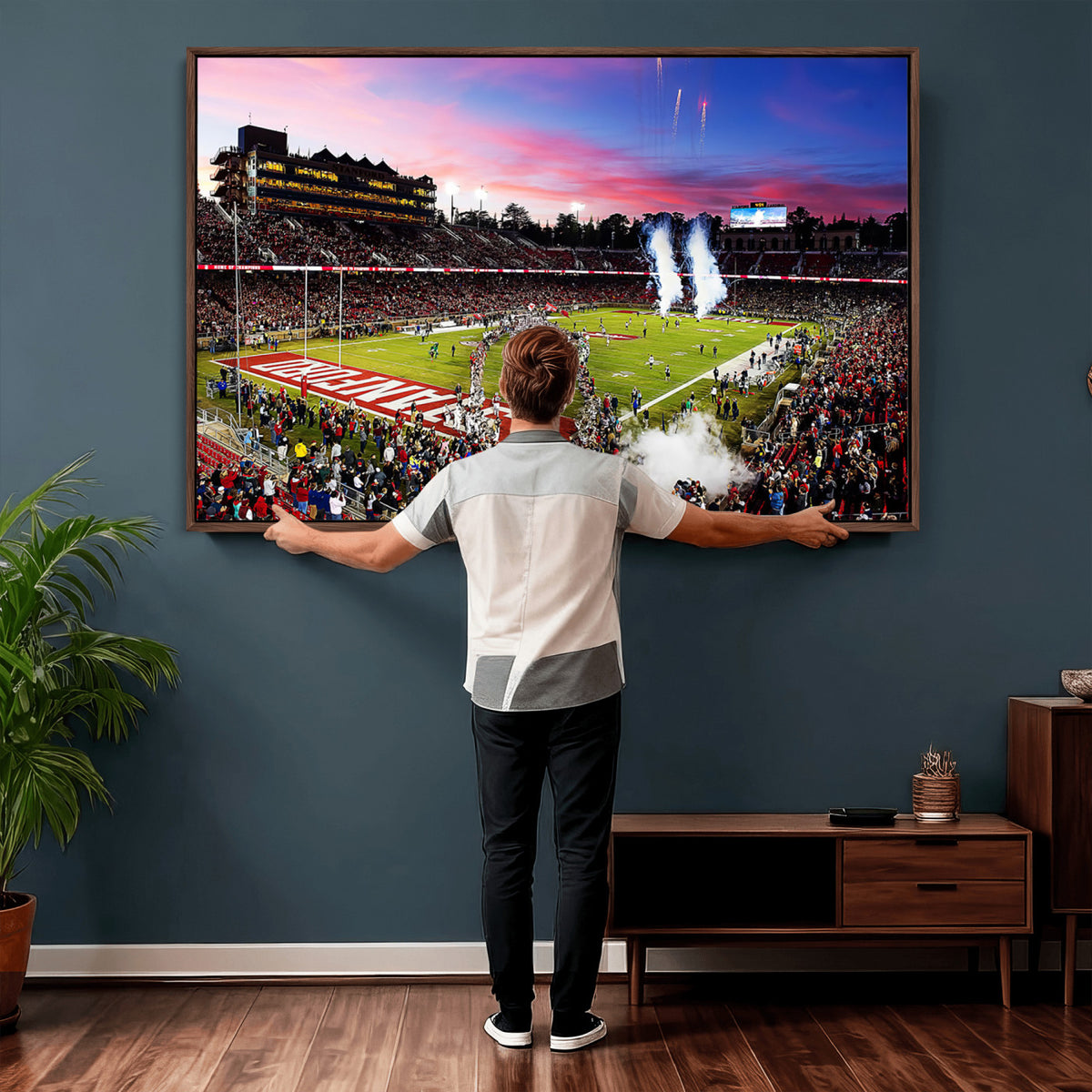 25557-PAN-FL-20X10 - Stanford University Cardinal Football Team Print - Stanford Stadium Wall Art Canvas Print