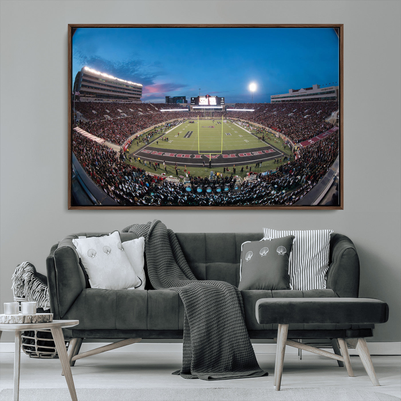 MGV-FC-36X24 - Texas Tech Red Raiders Canvas, Framed Football Team Print - Lubbock Jones AT&T Stadium Wall Art