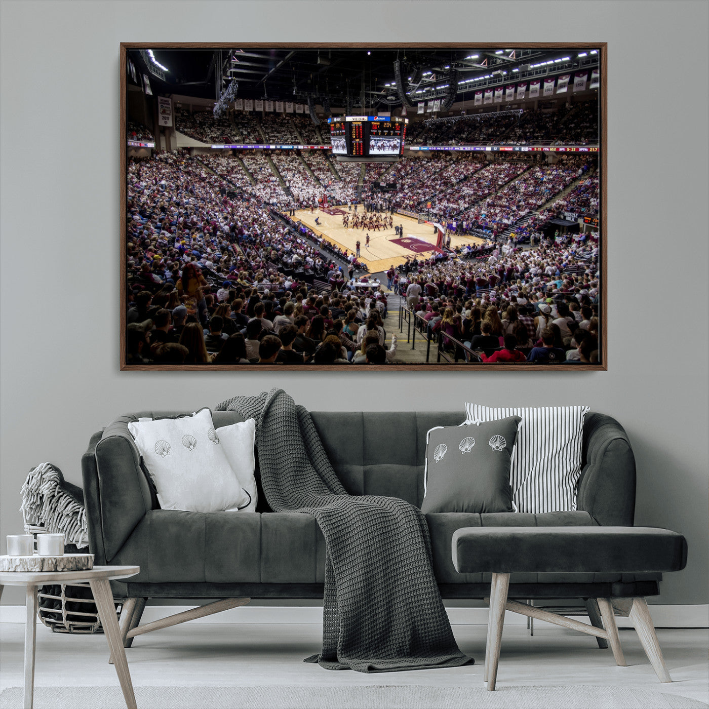 MGV-FC-36X24 - University of Nebraska Cornhuskers Basketball Team Print - Lincoln Red Arena Wall Art Canvas Print