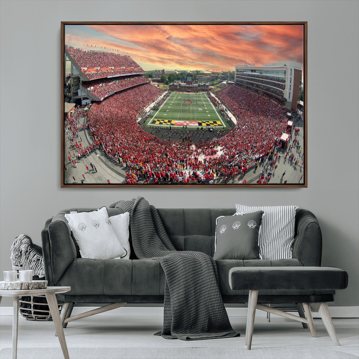 MGV-FC-36X24 - University of Maryland Terrapins Football Team Print - College Park SECU Stadium Wall Art Canvas