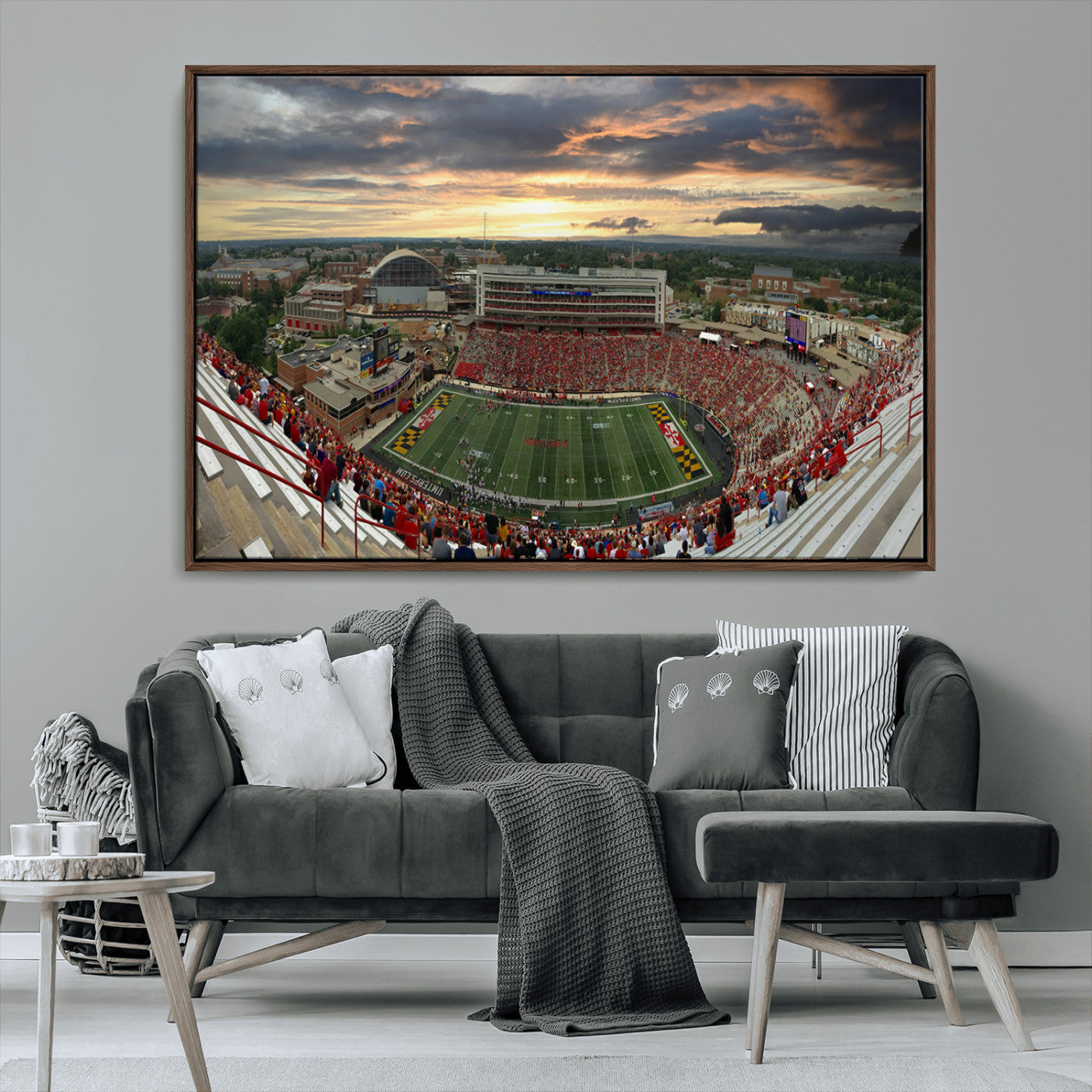 MGV-FC-36X24 - University of Maryland Terrapins Football Team Print - College Park SECU Stadium Wall Art Canvas