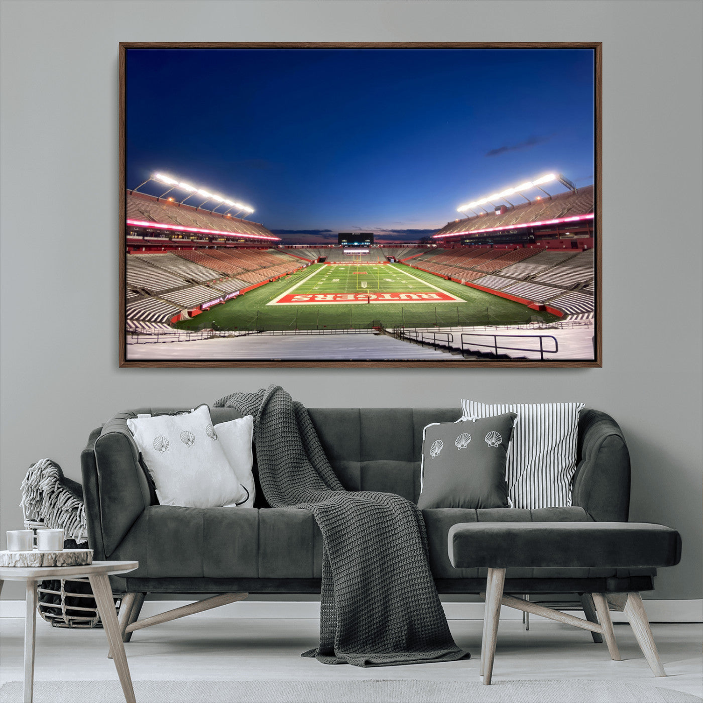 MGV-FC-36X24 - Rutgers Scarlet Knights Football Team Print - Piscataway SHI Stadium Wall Art Canvas Print